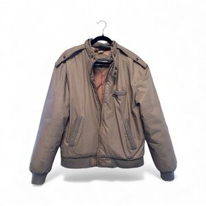 Vintage Members Only Taupe Bomber Jacket Size 40 (Medium)